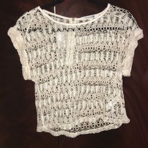 Cream Lace crop Top. Size Small. Forever 21